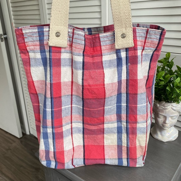 Y2K Aero Aeropostale Plaid Embroidered Canvas Tote Bag - Picture 4 of 7